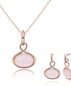 Peach Rhinestone Jewellery set