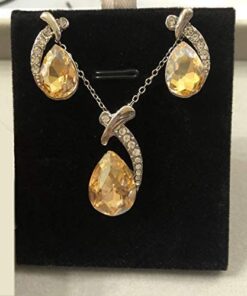 Yellow Rhinestone Jewellery set