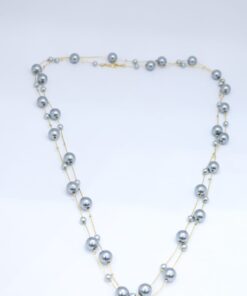 Grey pearl double layered chain