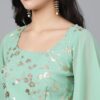 Mint Palazzo Saree with Blouse