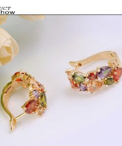 Crystal Gold Plated Floral Earring