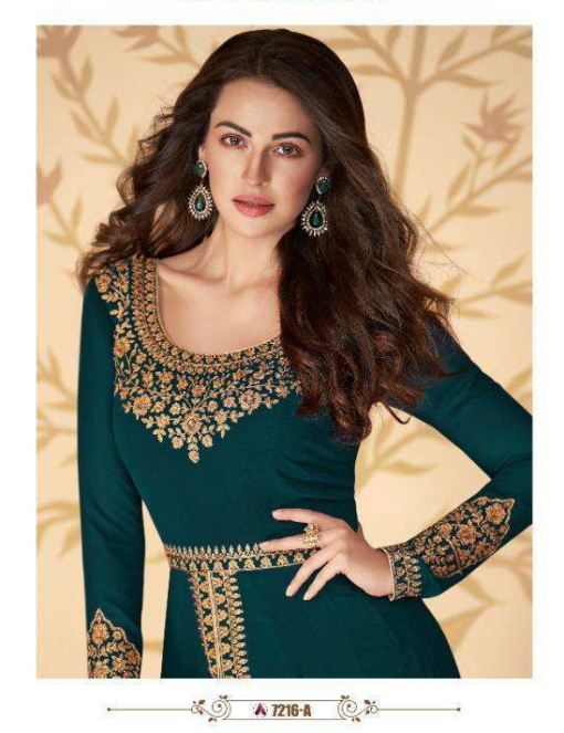 Green  Georgette With Embroidery Dress